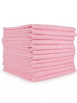 Janitorial Supplies Rags Microfiber - Towels Microfiber 16 x 16 Economy Red 12 pk